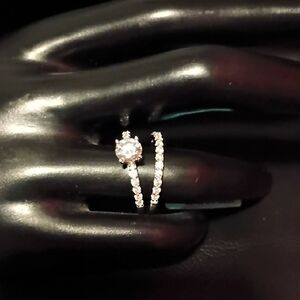 Moissanite Wedding Band Set 925 Sterling Silver 1.39 CTW VVSD Color